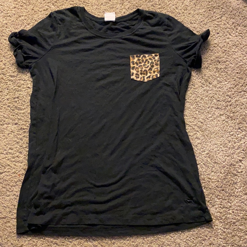 PINK Leopard Pocket T-Shirt - Size M
